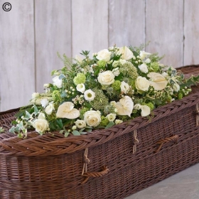 White and Green Casket Spray