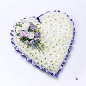 Classic Massed White Heart with White Roses