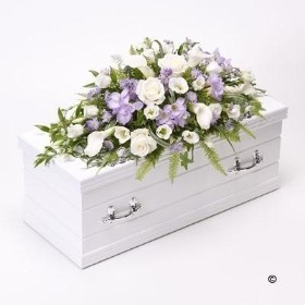 Childrens Casket Spray Blue & White