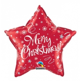 Red Merry Christmas Star Balloon 