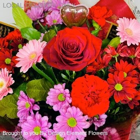 Valentines Red & Pink Delight Hand-tied hand delivered in Manchester , Salford , Eccles , Worsley , Irlam , Cadishead , Peel Green , Trafford , 