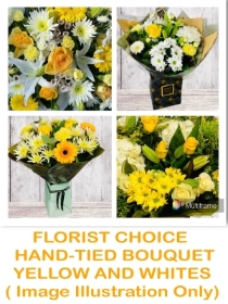 Florist Choice Hand tied Yellows & Whites