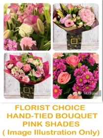 Shades of Pinks Florists Choice Hand-tied STANDARD 