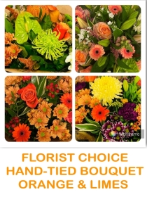 Florist Choice Hand-tied Design in Oranges & Limes 