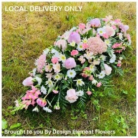 Pink & White,Hydrangea& Peonies Coffin Spray