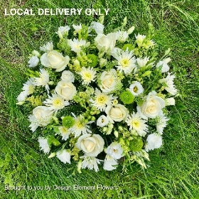 Luxury Elegant Green and White Funeral Posy 
