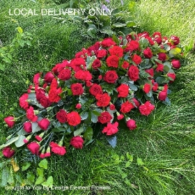 Red Rose , Red Carnation Coffin Spray 