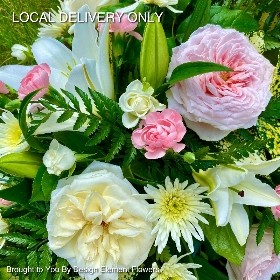 Pink and White Scented Rose Coffin Spray 