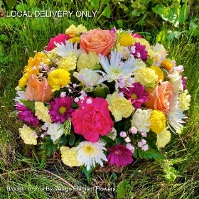LOCAL Vibrant Mixed Funeral Posy Pad 
