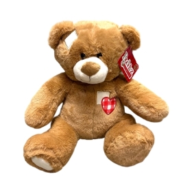 Brown Teddy with Patch Work & I Love You Heart 45cm 