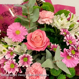 LOCAL Mothers Day Blush Pink & White Hand-tied 