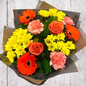 LOCAL Orange and Yellows PETTIE Hand-tied & Heart 