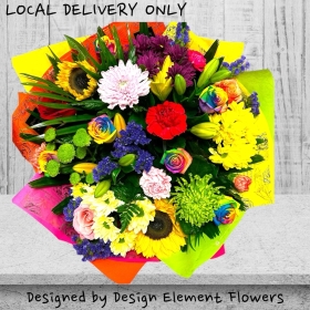 Summer Kaleidoscope Hand-tied Bouquet INCLUDES LILIES 