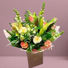 Mothers day  Luxury Peach Surprise Hand tied  