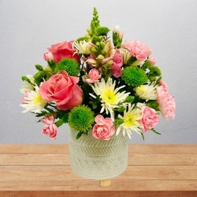 Exquisite Pink & White  Arrangement LILY FREE 