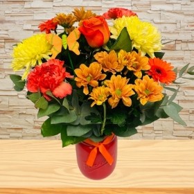 LOCAL Autumn Shades Fleur Vase of Flowers 