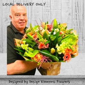 LOCAL Peaches and Lime Extravaganza hand tied Bouquet