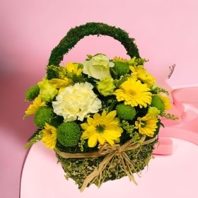 LOCAL Mothers Day Square Natural Basket Arrangement 