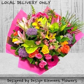 Summer Mixed Pink,Orange,Yellow Cerise Luxury Hand-tied  