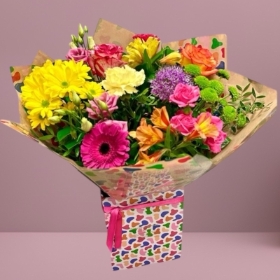 Mothers day  Harlequin Hand-ted Bouquet LILY FREE 