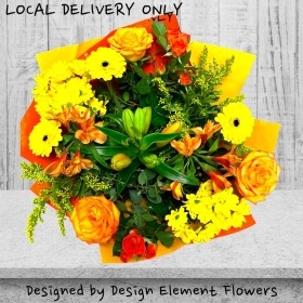 Summer Sunrise Burst Yellow & Orange Handtied