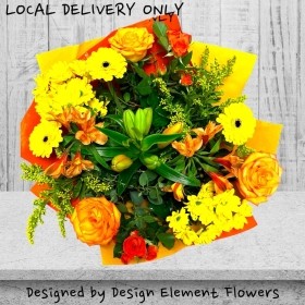 Summer Sunrise Burst Yellow & Orange Handtied