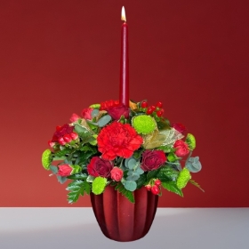 Christmas Table Arrangement with Candle 