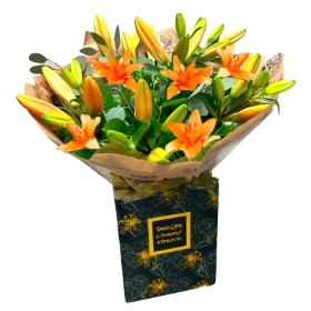 LOCAL Orange  Lily Asiatic In the  Design Element Flowers Box 
