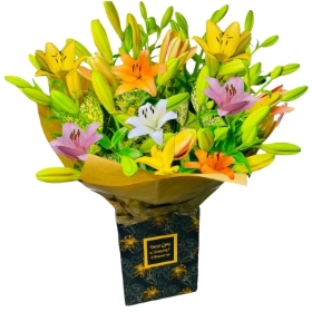 LOCAL Rainbow of Mixed Asiatic lily In the Design Element Flowers Box