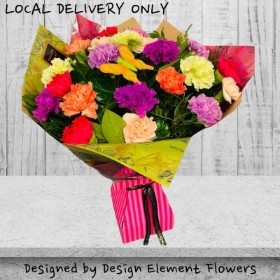 Pride Rainbow Carnation Hand tied with Butterfly 