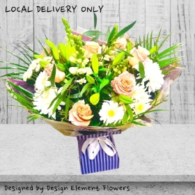 Summer Peaches and Cream Handtied Bouquet 